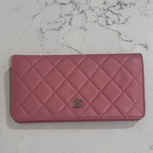 Chanel Pink Quilted Leather Wallet